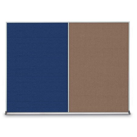 United Visual Products Triple Door Radius Corkboard, 72"X36", W, UV8005-WHITE-FORBO UV8005-WHITE-FORBO